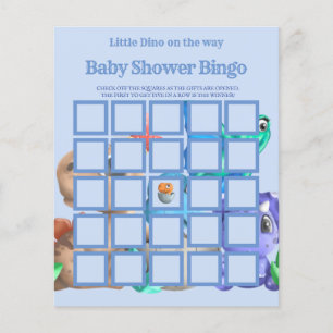 Little Dino auf dem Weg Greener Baby Dusche Bingo Flyer