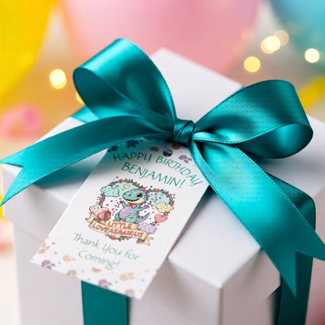 Little Dino Birthday Personalized Geschenkanhänger (Von Creator hochgeladen)
