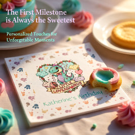 Little Dino Birthday Personalized Serviette