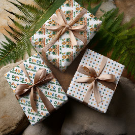 Little Dinosaur Chomp Stomp Rawr Birthday Party Geschenkpapier Set