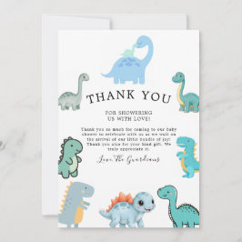 Little Dinosaur Cute Baby Shower Dankeskarte