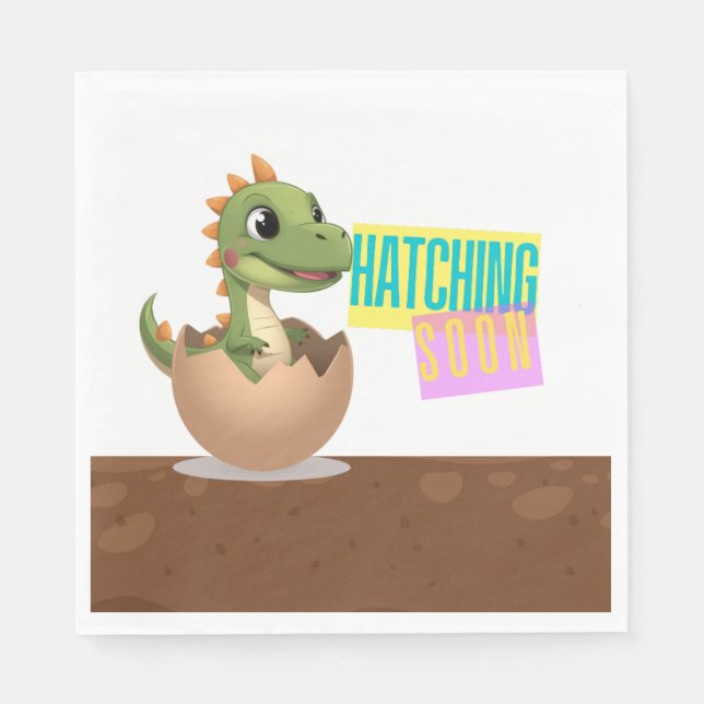 Little Dinosaur Hatching Soon Serviette (Vorderseite)