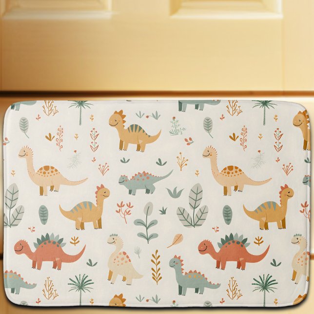 Little Dinosaurier Beige neutrale Tones Badematte (Von Creator hochgeladen)