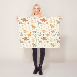Little Dinosaurier Beige neutrale Tones Fleecedecke