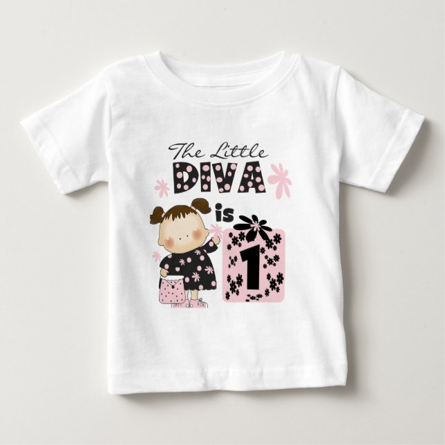 Little Diva 1. Geburtstag Tshirts und Geschenke (Vorderseite)