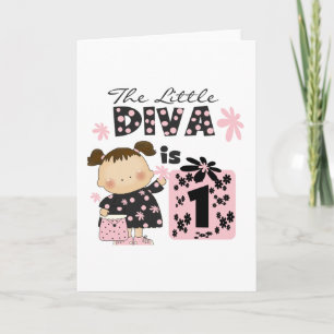 Little Diva 1. Geburtstag Tshirts und Geschenke Karte