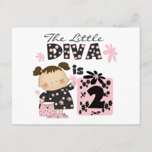 Little Diva 2. Geburtstagsgeschenke und Geschenke Postkarte