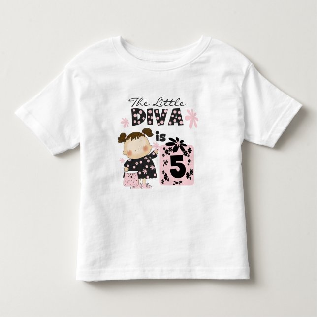 Little Diva 5th Birthday Tshirts und Geschenke (Vorderseite)