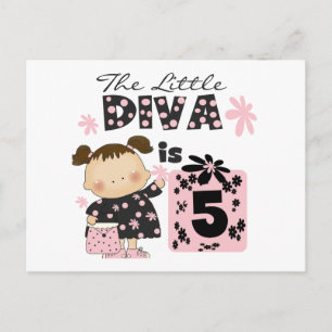 Little Diva 5th Birthday Tshirts und Geschenke Postkarte