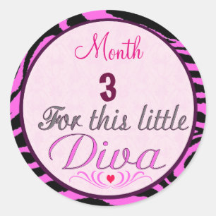 Little Diva Baby Girl Monthly Meilensteine Sticker