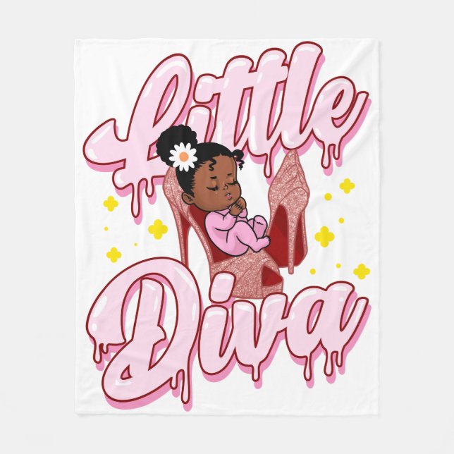 Little Diva Melanin Baby Black Girl Magic Girls Fleecedecke (Vorderseite)
