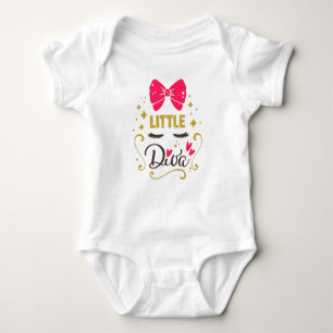 Little Diva Typografy Baby Girl Pink Baby Strampler