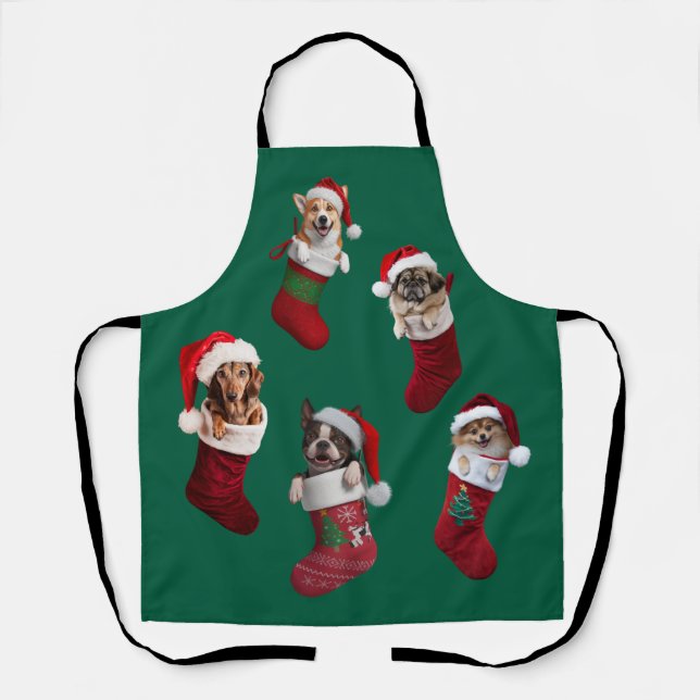 Little Dog Christmas Apron Schürze (Vorderseite)