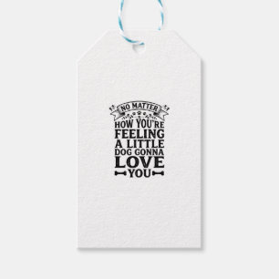 Little Dog Love You Vintage-Typografie-Design_1 Geschenkanhänger