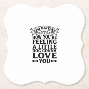 Little Dog Love You Vintage-Typografie-Design_1 Untersetzer