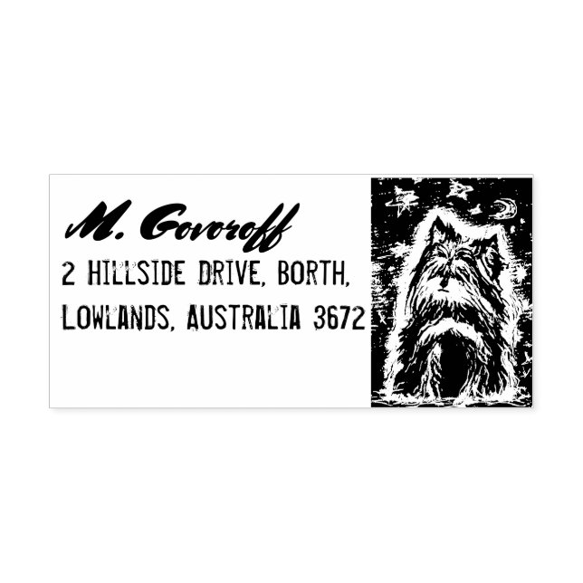 Little Doggy in blau Gummistempel (Prägung)