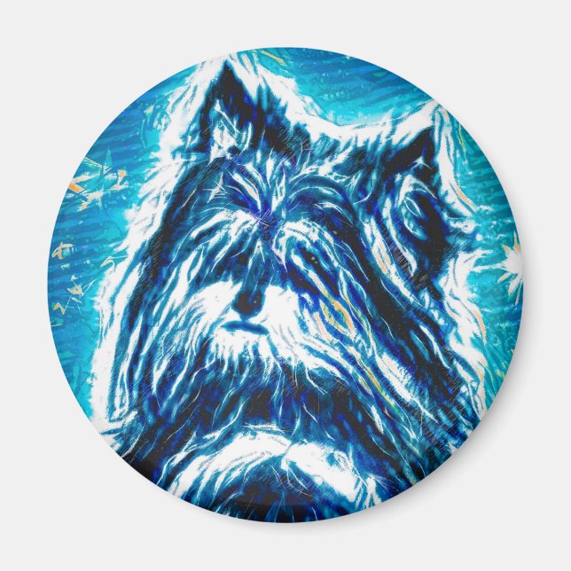 Little Doggy in blau Magnet (Vorne)