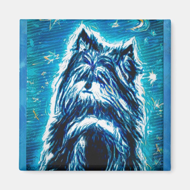 Little Doggy in blau Magnet (Vorne)