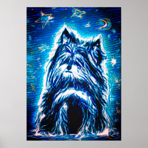 Little Doggy in blau Poster
