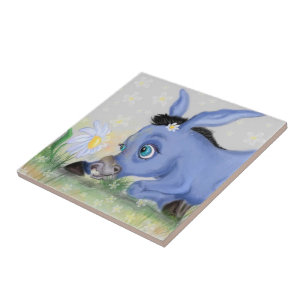 Little Donkey and Daisy Keramik Tile - Malerei Fliese