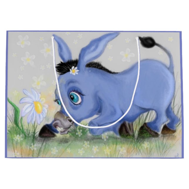 Little Donkey und Daisy-Geschenktasche Große Geschenktüte (Vorderseite)