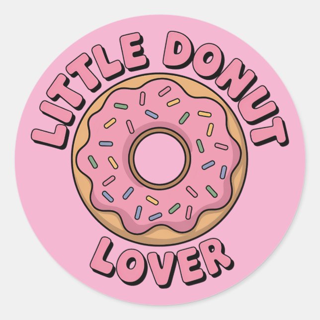 Little Donut Lover | Kinder Runder Aufkleber (Vorderseite)