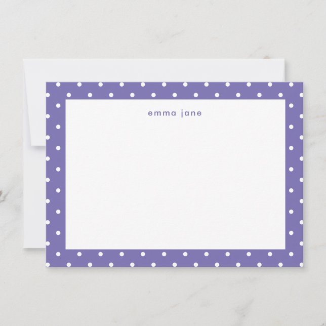 Little Dots Periwinkle Blue Personalisiert Mitteilungskarte (Vorderseite)