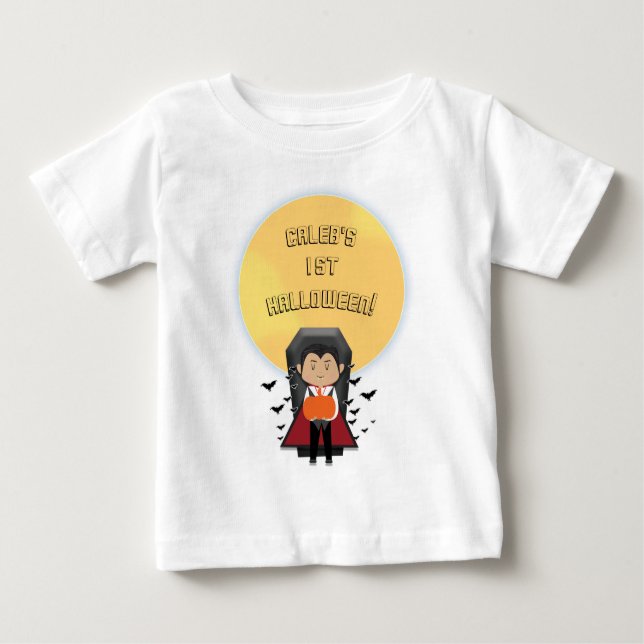 Little Dracula 1. Halloween Vampire & Moon Baby T-shirt (Vorderseite)