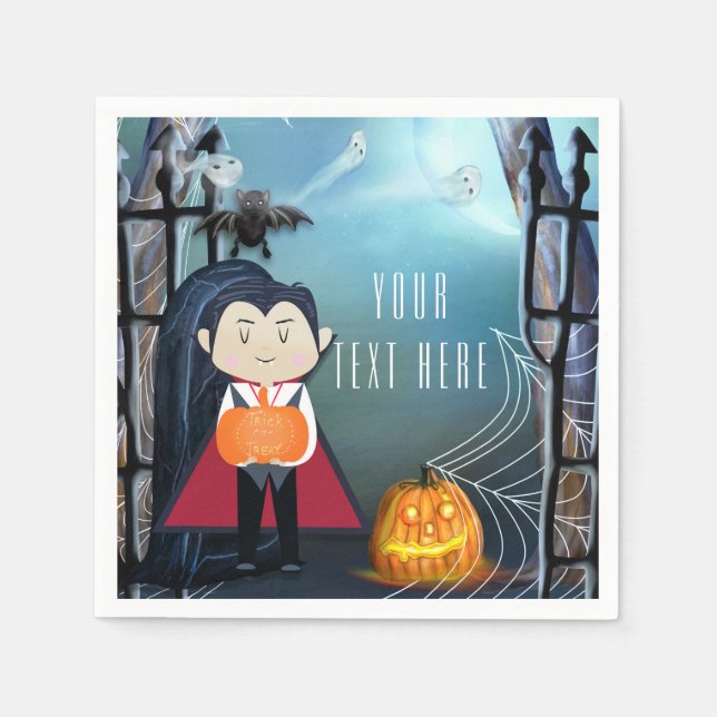 Little Dracula Vampire Halloween Party Serviette (Vorderseite)