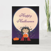 Little Dracula Vampire Kids Halloween Faltkarte