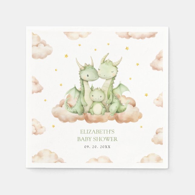 Little Dragon Baby Shooting Paper Napkin Serviette (Vorderseite)