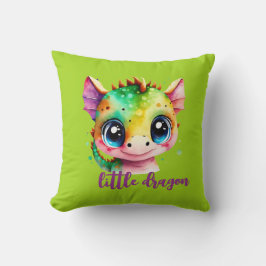 Little Dragon birstat niedlich grüne Wasserfarbe Kissen