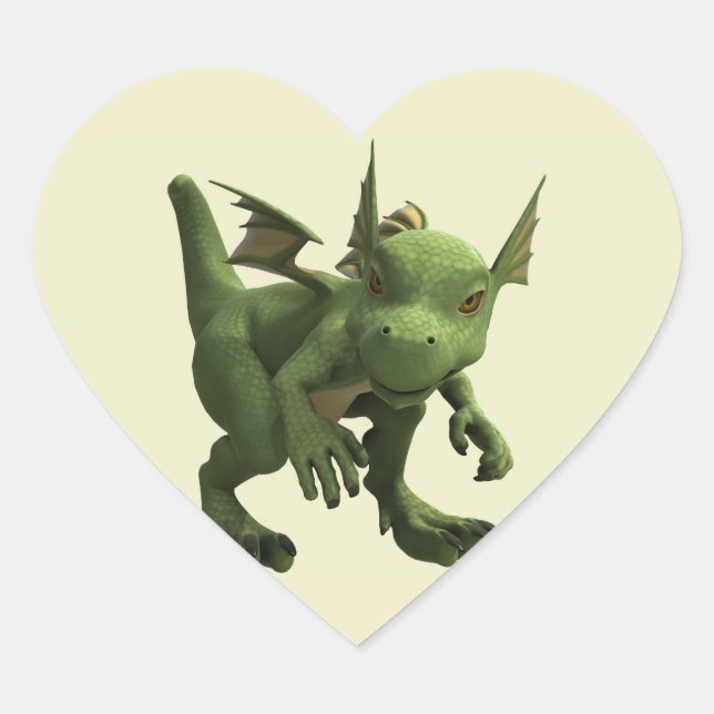 Little Dragon Herz-Aufkleber (Vorderseite)