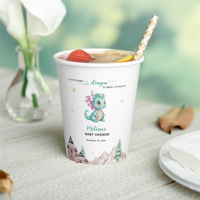 Little Dragon ist dabei, Babydusche zu schlüpfen Pappbecher (In Situ)