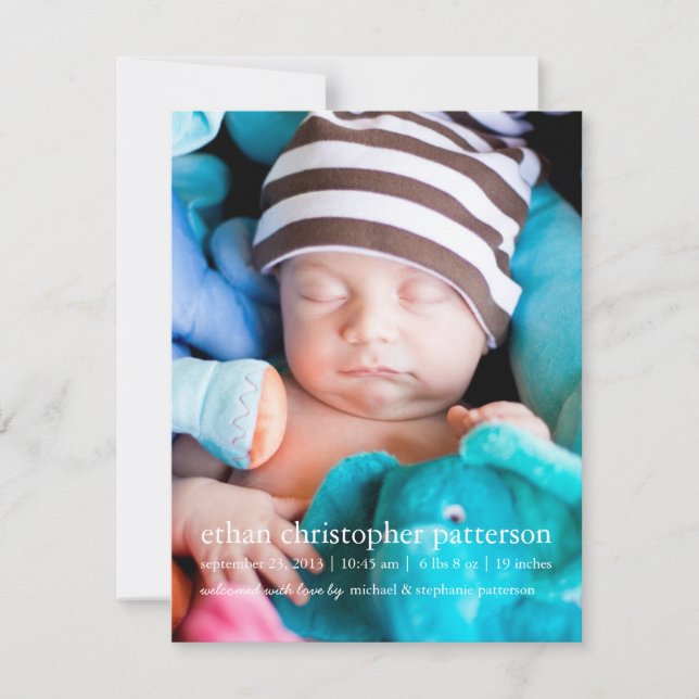 Little Dream Two Foto Moderne Geburtsankündigung Ankündigung (Vorderseite)