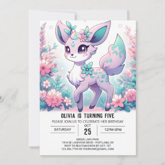 Little Dreamy Deer Digital Geburtstag Einladung