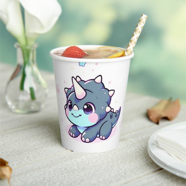 Little Dreamy Dinosaur Babydusche Pappbecher (In Situ)