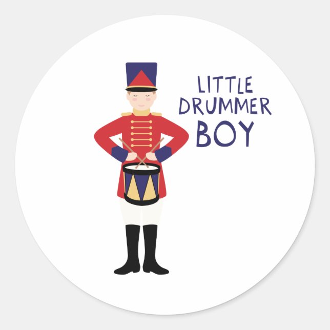 Little Drummer Boy Runder Aufkleber (Vorderseite)