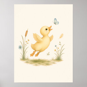 Little Duck & Butterfly Kinderzimmer Poster