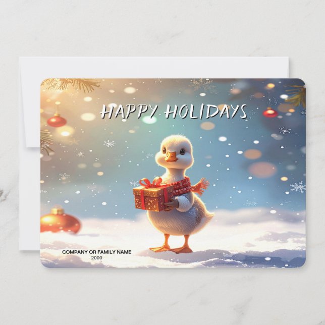 Little Duck Christmas Holiday Card Feiertagskarte (Vorderseite)