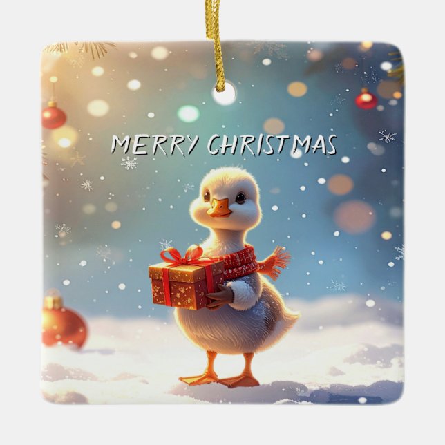 Little Duck Christmas Holiday Ornament (Vorderseite)