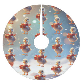 Little Duck Christmas Tree Skirt Polyester Weihnachtsbaumdecke