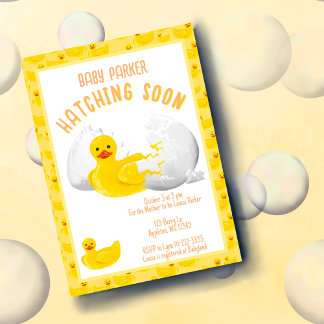 Little Duck Hatching Soon Baby Shower Invitation Einladung