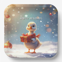 Little Duck Holiday Paper Plate Pappteller
