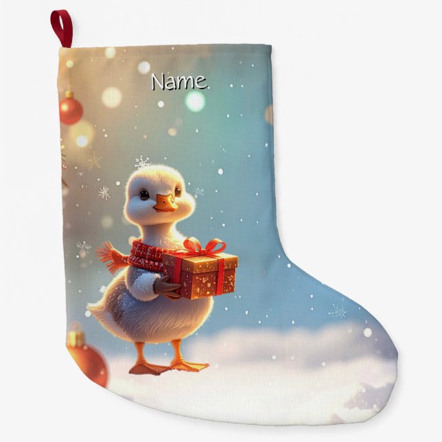 Little Duck Holiday Stocking Großer Weihnachtsstrumpf (Vorderseite)