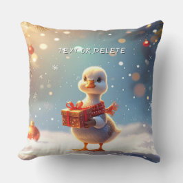 Little Duck Holiday Throw Pillow Kissen