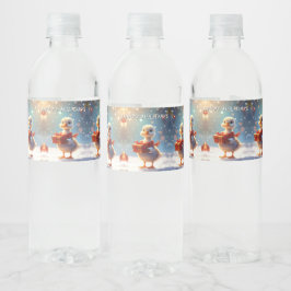 Little Duck Holiday Water Bottle Label Wasserflaschenetikett