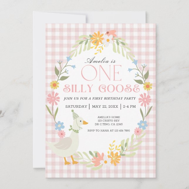 Little Duck Thema Erster Geburtstag Einladung (Vorderseite)