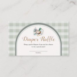 Little Duckling Gingham Baby Duwer Diaper Raffle Begleitkarte