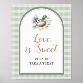 Little Duckling Gingham Baby Shower Liebe ist Swee Poster
